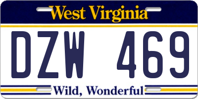 WV license plate DZW469