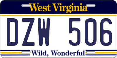 WV license plate DZW506