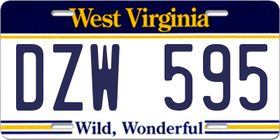 WV license plate DZW595