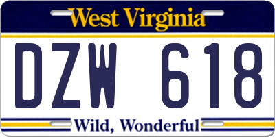 WV license plate DZW618