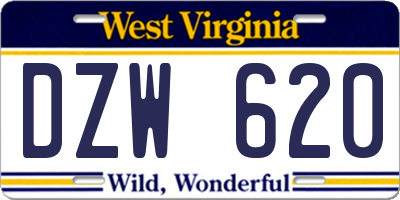 WV license plate DZW620