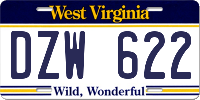 WV license plate DZW622