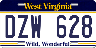 WV license plate DZW628