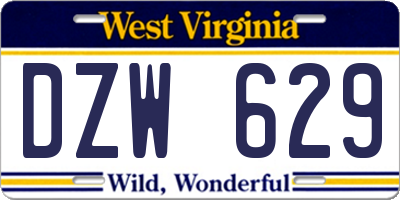 WV license plate DZW629