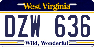 WV license plate DZW636