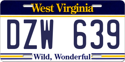 WV license plate DZW639