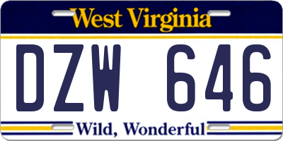 WV license plate DZW646