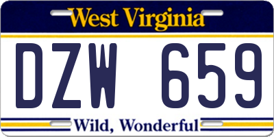 WV license plate DZW659