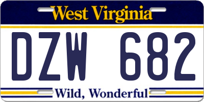 WV license plate DZW682