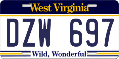 WV license plate DZW697