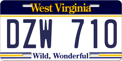 WV license plate DZW710