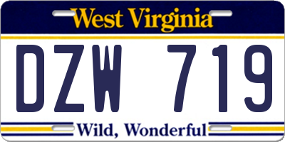 WV license plate DZW719