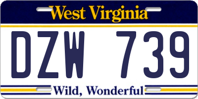 WV license plate DZW739
