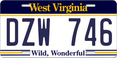 WV license plate DZW746
