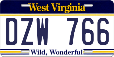 WV license plate DZW766