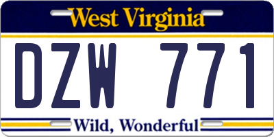 WV license plate DZW771