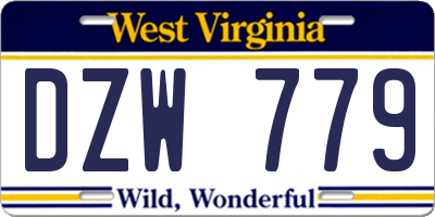 WV license plate DZW779