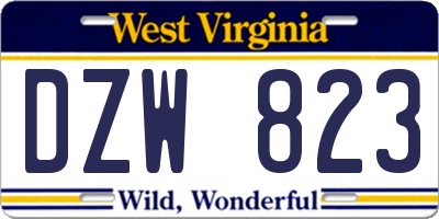 WV license plate DZW823