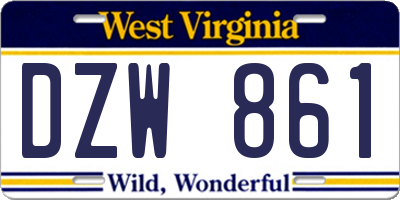 WV license plate DZW861