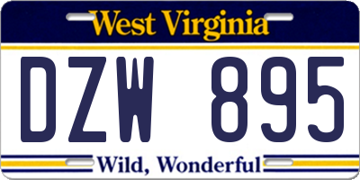 WV license plate DZW895