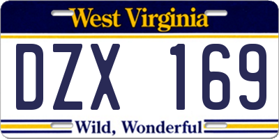 WV license plate DZX169