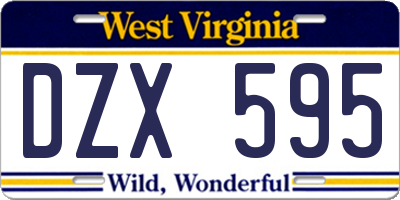 WV license plate DZX595