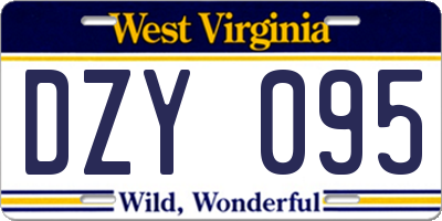 WV license plate DZY095