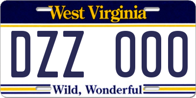 WV license plate DZZ000