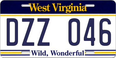 WV license plate DZZ046