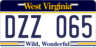 WV license plate DZZ065