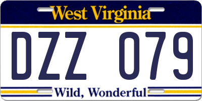 WV license plate DZZ079