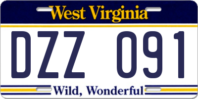 WV license plate DZZ091