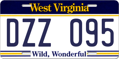 WV license plate DZZ095