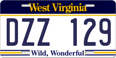 WV license plate DZZ129