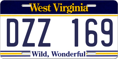 WV license plate DZZ169
