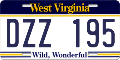 WV license plate DZZ195