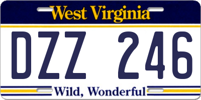 WV license plate DZZ246