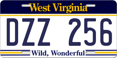 WV license plate DZZ256