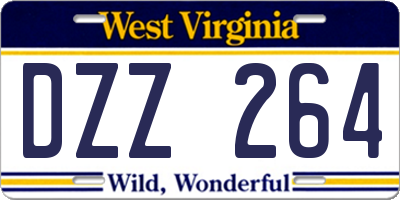 WV license plate DZZ264