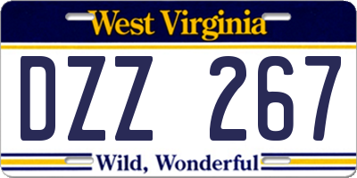 WV license plate DZZ267