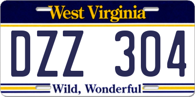 WV license plate DZZ304