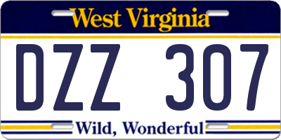 WV license plate DZZ307
