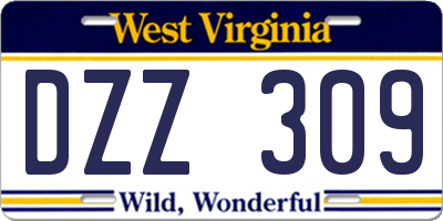 WV license plate DZZ309