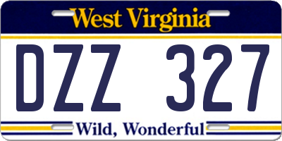 WV license plate DZZ327