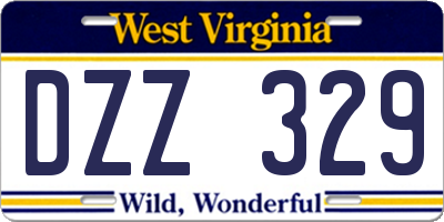 WV license plate DZZ329