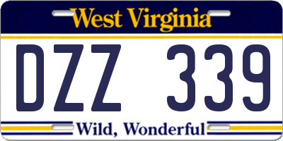 WV license plate DZZ339