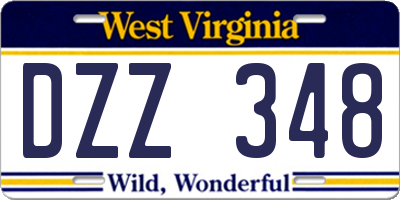 WV license plate DZZ348