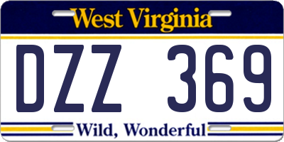 WV license plate DZZ369