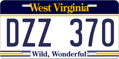 WV license plate DZZ370