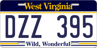 WV license plate DZZ395